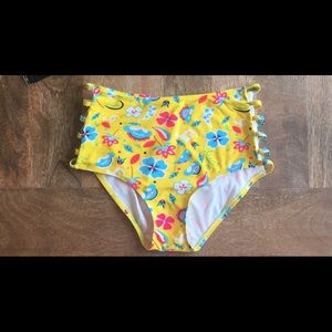 High Waisted Swim Bottom Yellow-XL